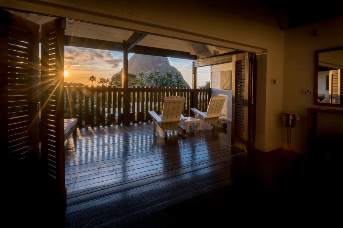 Luxe lodge at sunset